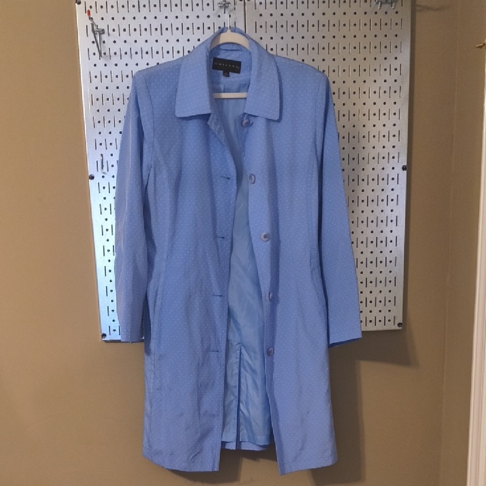 Gallery Light Blue Polka Dot Coat
